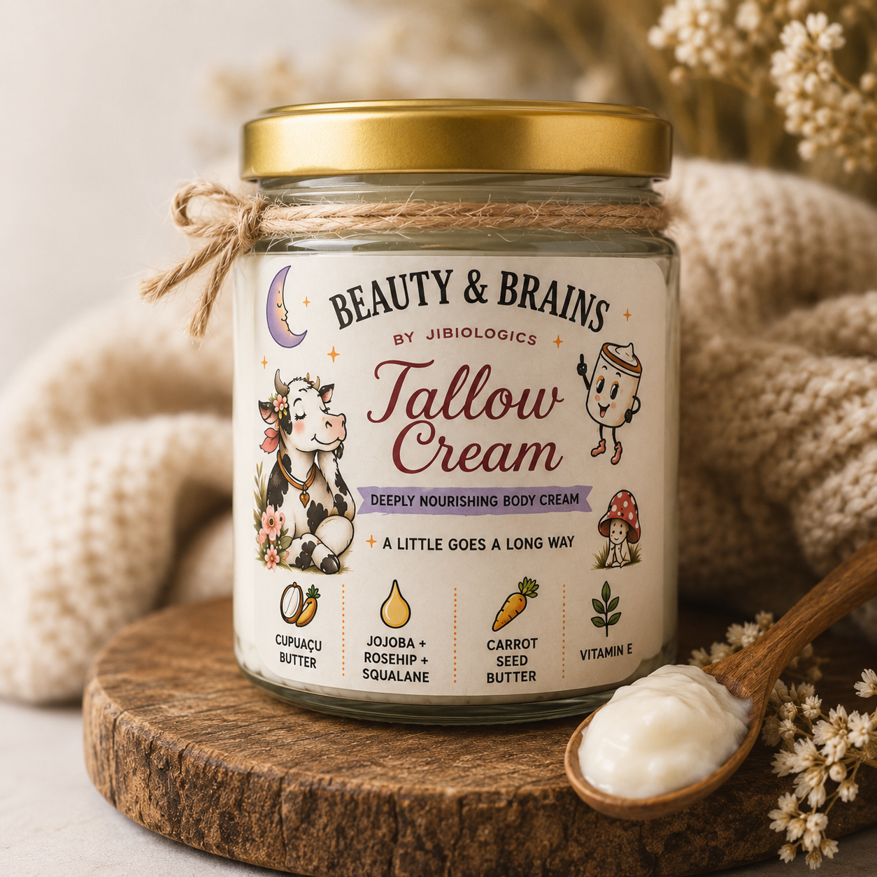Beauty & Brains Tallow Cream | 3 oz